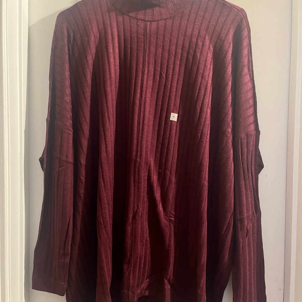 LOFT Burgundy Cowl Neck Sweater